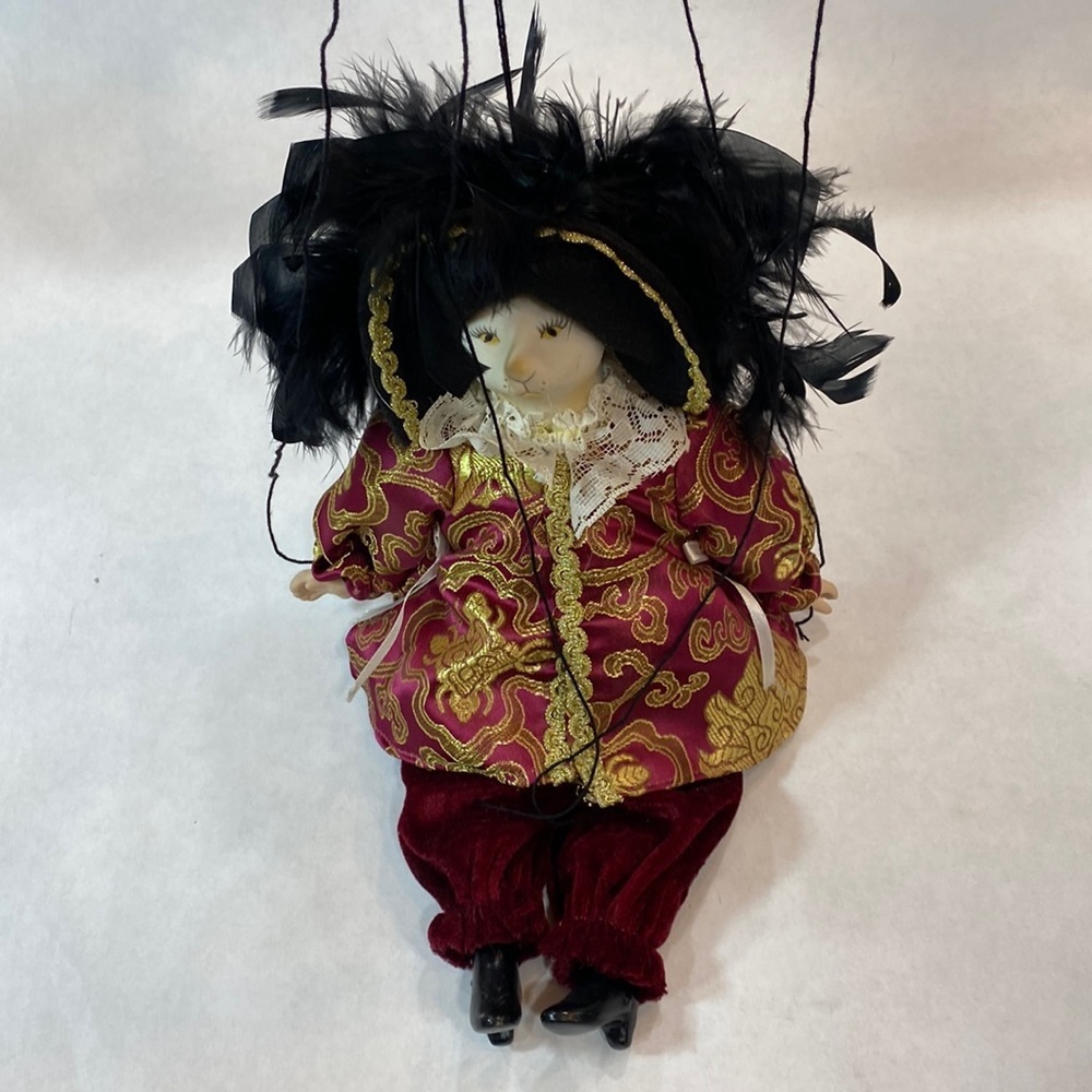 Cat in boots marionette doll porcelain‎
